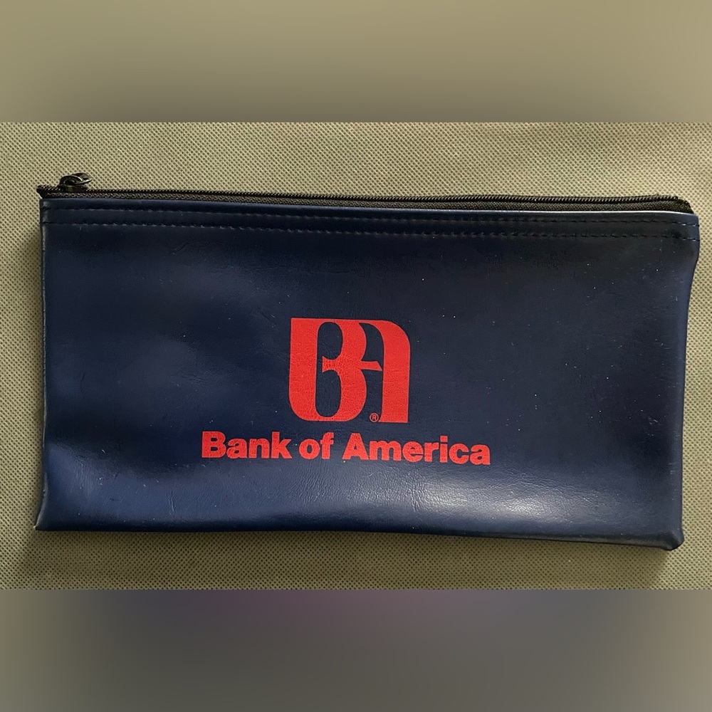 Vintage Bank Of America Bank Deposit Bag Blue